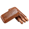 Étui à cigares cuir crocodile cognac Casa & Casalli