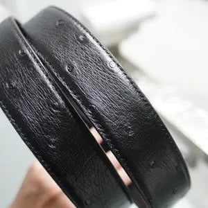 Ceinture homme cuir autruche noire Casa & Casalli