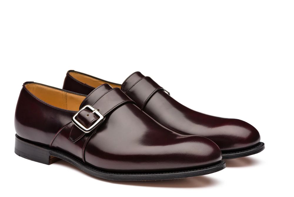 Monk Strap bordeaux Casa&Cavalli — détail cuir et boucle argentée