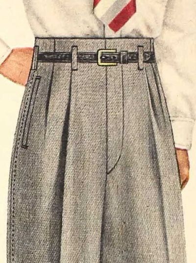 Détail finition bas pantalon gris avec revers et bouton – casa&cavalii